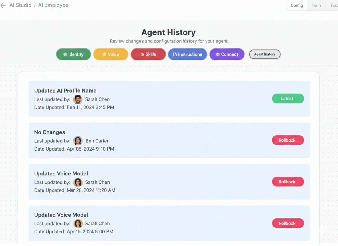 ai agent version history